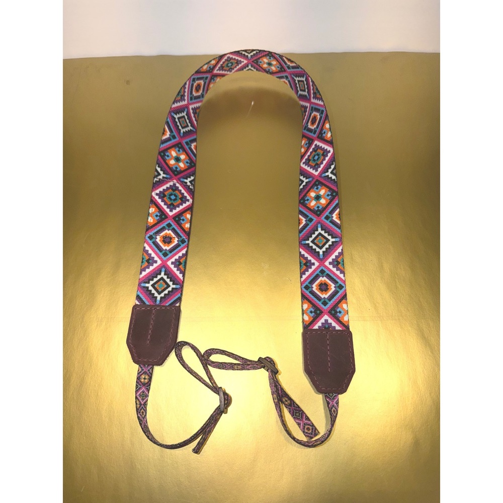Multicolor Geometric Woven Camera Strap Adjustable Boho Diamond‎ Pattern